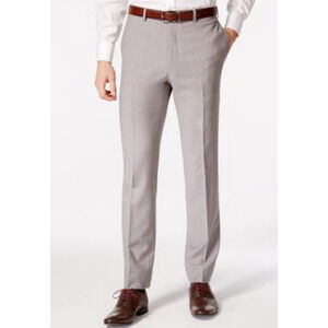 Calvin Klein Men Slim Fit Wool Blend Stretch Suit Pants Light Grey Size 30X30